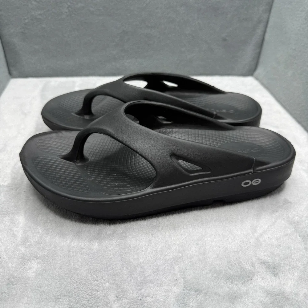 Oofos Ooriginal Recovery Sandals Unisex Black M5-W7 EU 38 Comfort Washable Beach